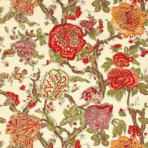 Schumacher Fabric Pondicherry Coral 174122