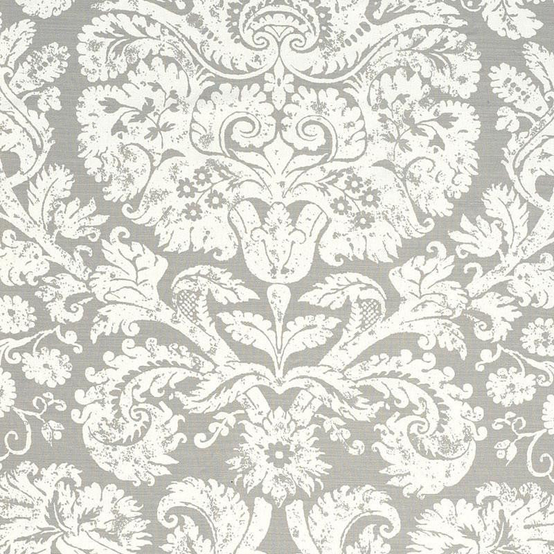 Barresa Damask Pearl 174133 by Schumacher Designer Fabric Classic Prints 27.0" - Swanky Fabrics -