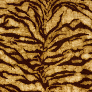 Schumacher Fabric Tigre Linen Print Golden Brown 174160