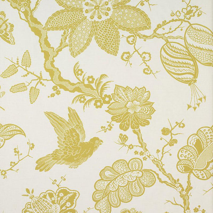 Bali Vine Chartreuse 174370 by Schumacher Designer Fabric Classic Prints 54.0" - Swanky Fabrics -