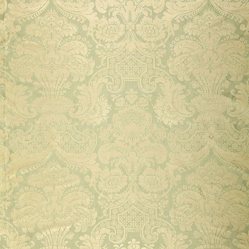 Padova Damask Print Sea Glass 174420 by Schumacher Designer Fabric Classic Prints 26.0" - Swanky Fabrics -