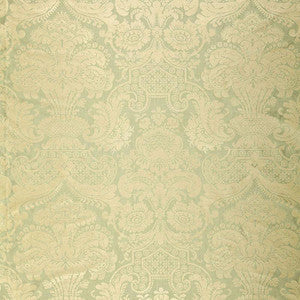 Schumacher Fabric Padova Damask Print Sea Glass 174420