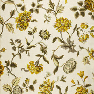 Schumacher Fabric Avebury Floral Vine Citrine 174521