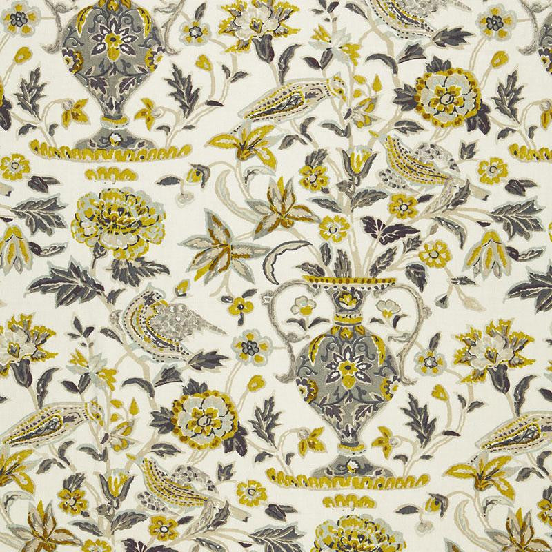 Camberwell Vase Print Citrine 174550 by Schumacher Designer Fabric Schumacher Classics 13.5" - Swanky Fabrics -