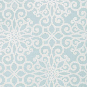Schumacher Fabric Rosegate Embroidered Print Aquamarine 174560