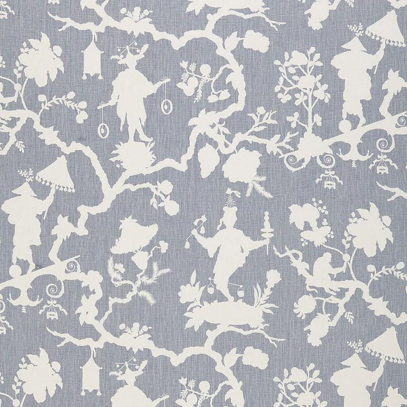Shantung Silhouette Print Wisteria 174582 by Schumacher Designer Fabric Exuberant Prints 27.0" - Swanky Fabrics -