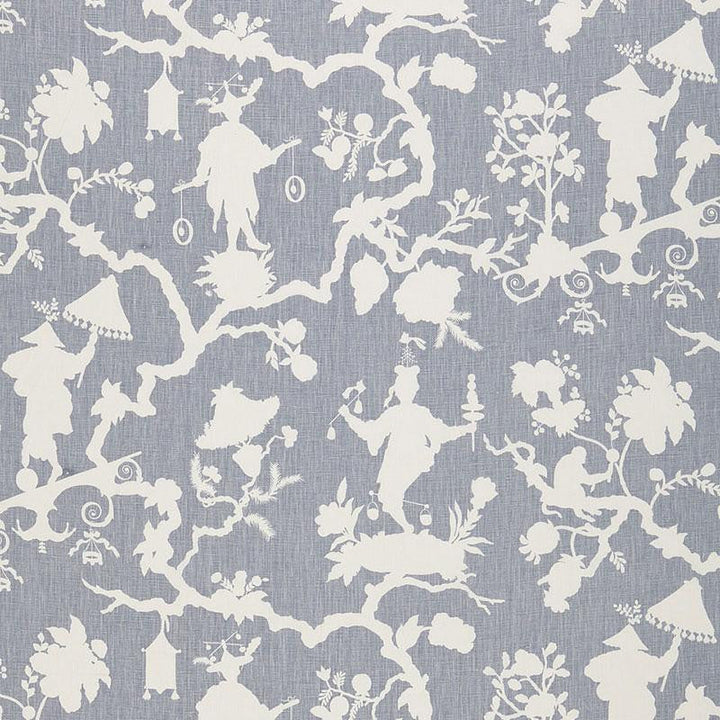 Shantung Silhouette Print Wisteria 174582 by Schumacher Designer Fabric Exuberant Prints 27.0" - Swanky Fabrics -