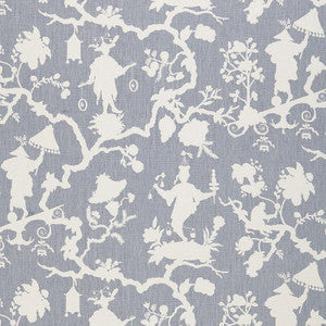 Schumacher Fabric Shantung Silhouette Print Wisteria 174582