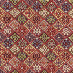 Schumacher Fabric Kilim Weave Carmine 67142