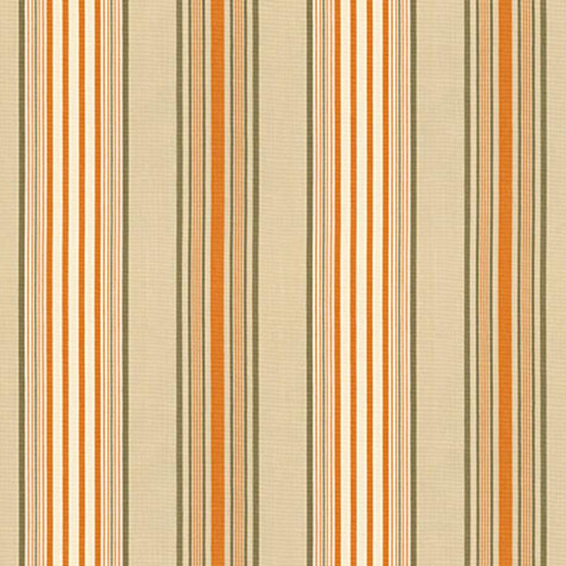 Saratoga Cotton Stripe Beige / Mocha / Pumpkin 62961 by Schumacher Designer Fabric Perennial Favorites 9.25" - Swanky Fabrics -