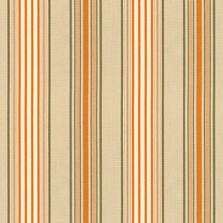 Saratoga Cotton Stripe Beige / Mocha / Pumpkin 62961 by Schumacher Designer Fabric Perennial Favorites 9.25" - Swanky Fabrics -