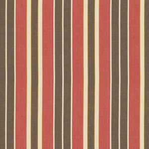 Schumacher Fabric Beacon Cotton Stripe Red/Java/Beige 62994