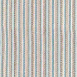 Schumacher Fabric Baker Cotton Stripe Ivory/Aqua/Mocha 63000