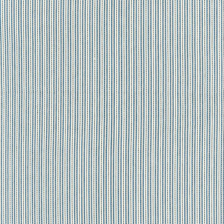 Baker Cotton Stripe Ivory/Chambray/Indigo 63003 by Schumacher Designer Fabric Essentials: Classic Stripes - Swanky Fabrics -