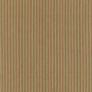 Schumacher Fabric Baker Cotton Stripe Flax/Mocha/Red 63004