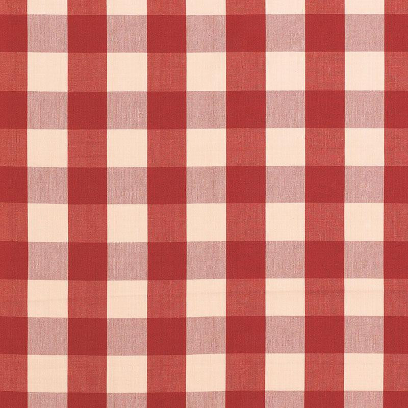 Camden Cotton Check Red 63034 by Schumacher Designer Fabric Chroma Sp14 3.0" - Swanky Fabrics -