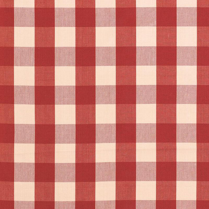 Camden Cotton Check Red 63034 by Schumacher Designer Fabric Chroma Sp14 3.0" - Swanky Fabrics -