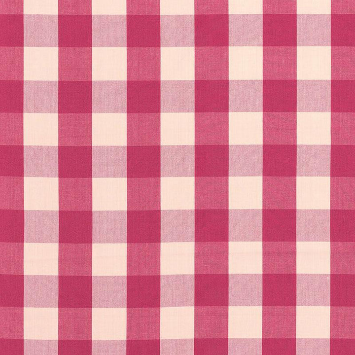 Camden Cotton Check Raspberry 63035 by Schumacher Designer Fabric Chroma Sp14 3.0" - Swanky Fabrics -