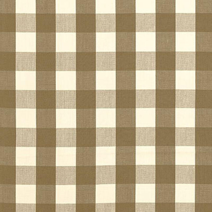 Camden Cotton Check Mocha 63040 by Schumacher Designer Fabric Revisits Of Popular Patterns 3.0" - Swanky Fabrics -