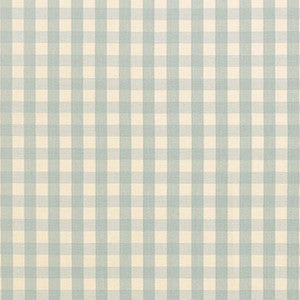 Schumacher Fabric Elton Cotton Check Aqua 63057
