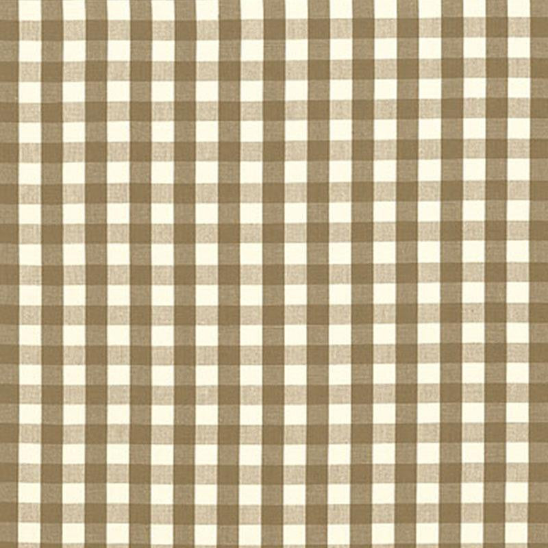 Elton Cotton Check Mocha 63060 by Schumacher Designer Fabric Revisits Of Popular Patterns 1.25" - Swanky Fabrics -