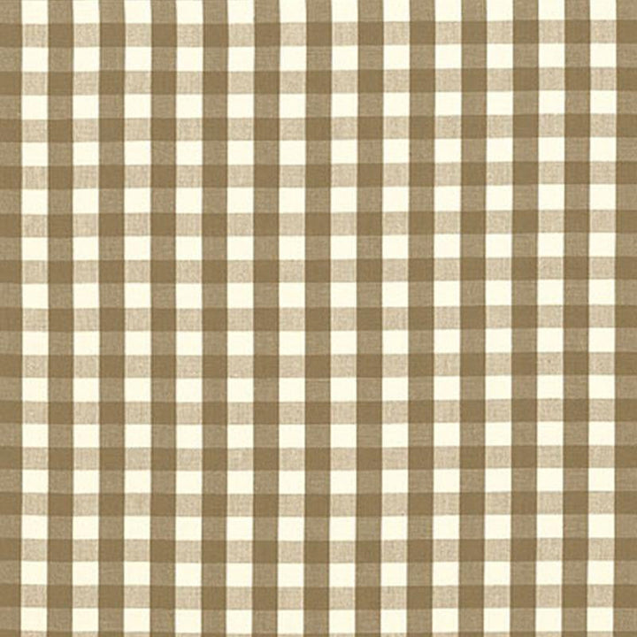 Elton Cotton Check Mocha 63060 by Schumacher Designer Fabric Revisits Of Popular Patterns 1.25" - Swanky Fabrics -