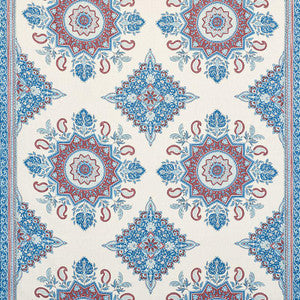 Schumacher Fabric Montecito Medallion Red 176482