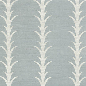 Schumacher Wallpaper Acanthus Stripe Sisal Chambray 5006056