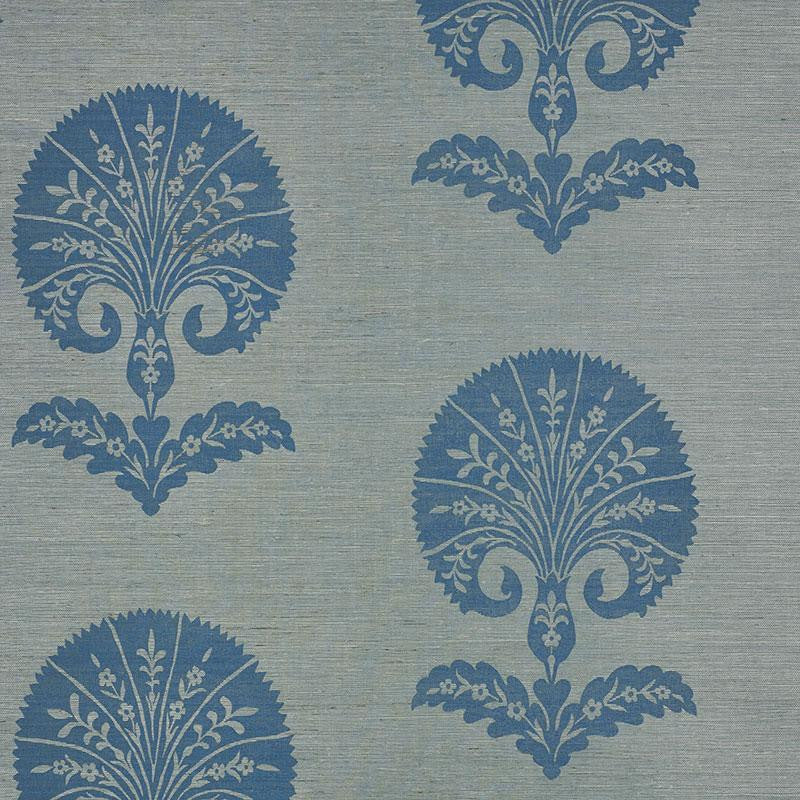 Ottoman Flower Sisal Mineral 5008211 by Schumacher Designer Wallpaper Shangri-La 33.5" - Swanky Fabrics -