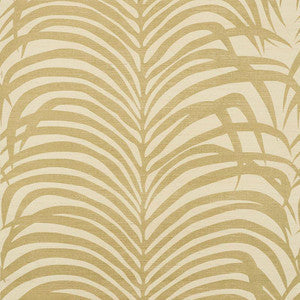 Schumacher Wallpaper Zebra Palm Sisal Gold On Ivory 5008220