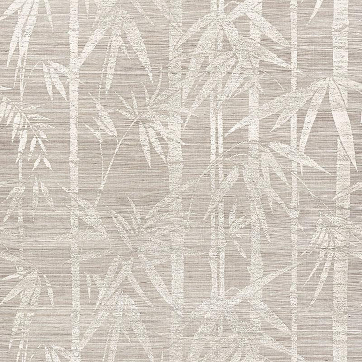 Les Bambous Sisal Fog 5008311 by Schumacher Designer Wallpaper Shangri-La 33.5" - Swanky Fabrics -