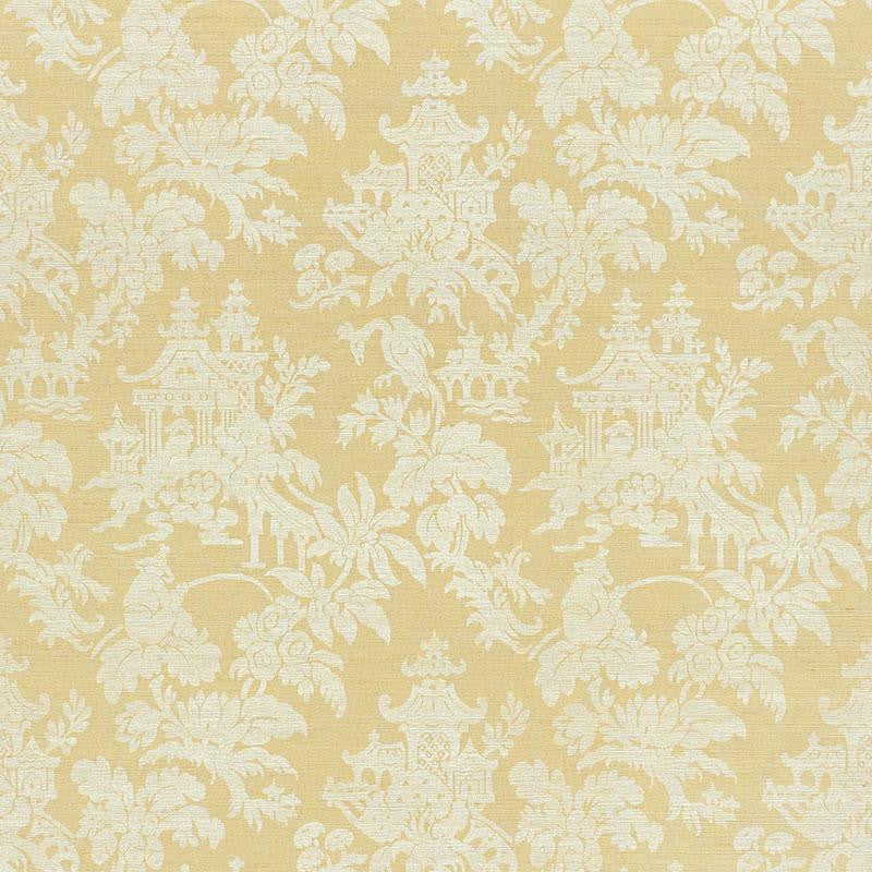Brighton Sisal Natural 5008320 by Schumacher Designer Wallpaper Shangri-La 16.62" - Swanky Fabrics -