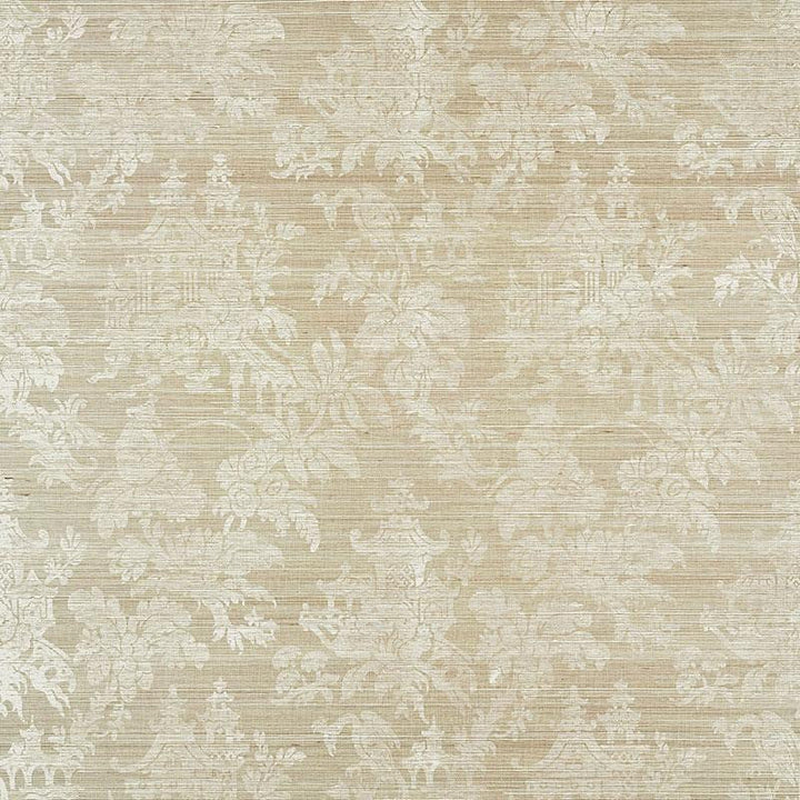 Brighton Sisal Fog 5008321 by Schumacher Designer Wallpaper Shangri-La 16.62" - Swanky Fabrics -