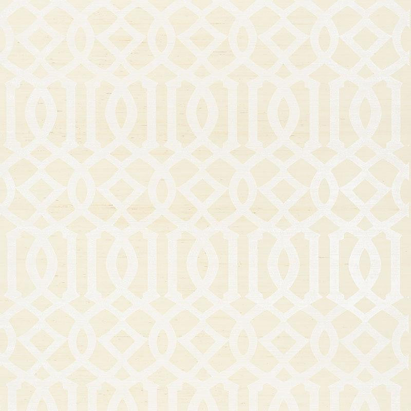 Imperial Trellis Sisal Ivory 5008350 by Schumacher Designer Wallpaper Shangri-La 6.75" - Swanky Fabrics -