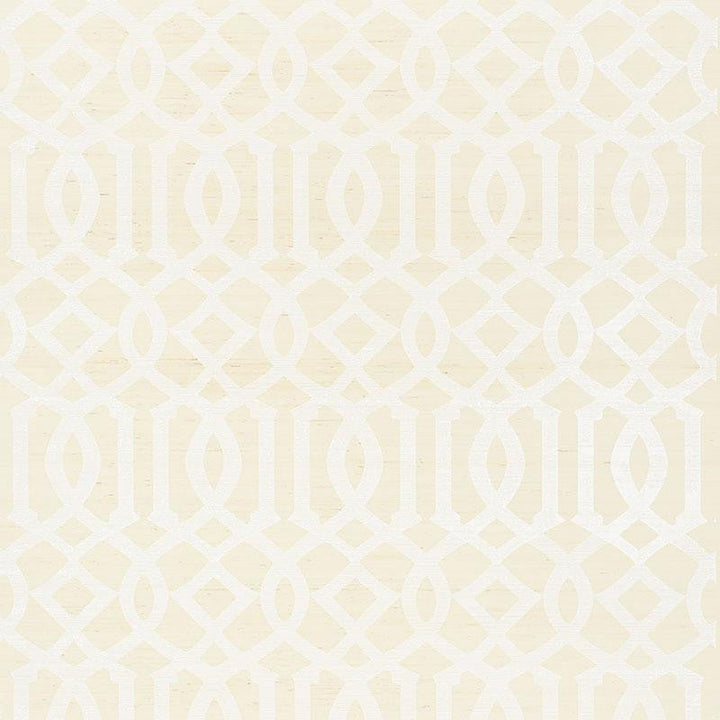 Imperial Trellis Sisal Ivory 5008350 by Schumacher Designer Wallpaper Shangri-La 6.75" - Swanky Fabrics -