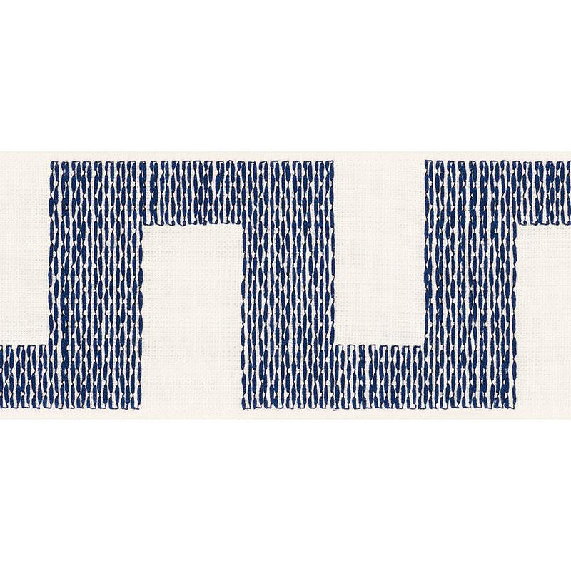 Matrix Tape Blue 70616 by Schumacher Designer Trim Happy Together 3.75" - Swanky Fabrics -