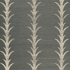 Schumacher Wallpaper Acanthus Stripe Sisal Shadow 5006050