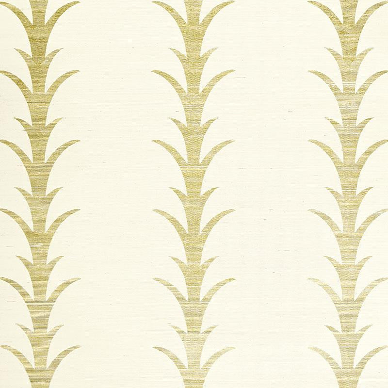 Acanthus Stripe Sisal Filigree 5006051 by Schumacher Designer Wallpaper Celerie Kemble 11.38" - Swanky Fabrics -