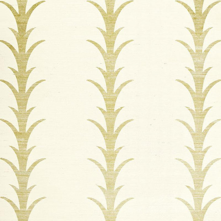 Acanthus Stripe Sisal Filigree 5006051 by Schumacher Designer Wallpaper Celerie Kemble 11.38" - Swanky Fabrics -