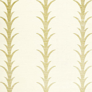 Schumacher Wallpaper Acanthus Stripe Sisal Filigree 5006051