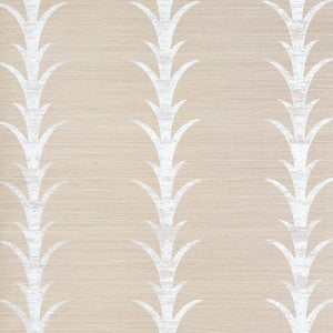 Schumacher Wallpaper Acanthus Stripe Sisal Fog & Chalk 5006052