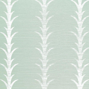 Schumacher Wallpaper Acanthus Stripe Sisal Seaglass & Chalk 5006053