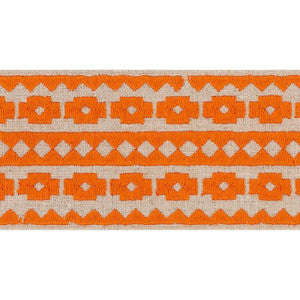 Schumacher Trim Talitha Tape Orange On Natural 70647