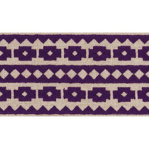 Schumacher Trim Talitha Tape Violet On Natural 70649