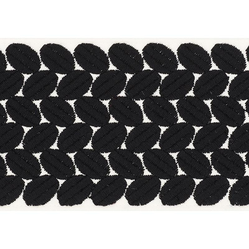 Berkeley Tape Wide Black 70656 by Schumacher Designer Trim Happy Together Ii 1.0" - Swanky Fabrics -