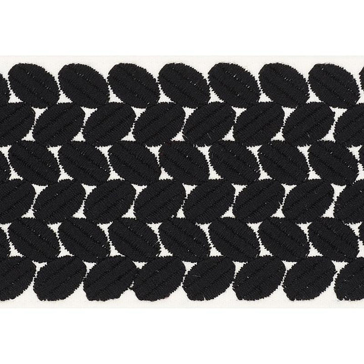 Berkeley Tape Wide Black 70656 by Schumacher Designer Trim Happy Together Ii 1.0" - Swanky Fabrics -