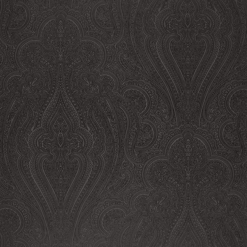 Breckenridge Paisley Charcoal 5006243 by Schumacher Designer Wallpaper Luxe Lodge 27.0" - Swanky Fabrics -