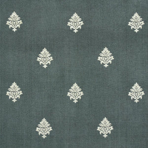 Schumacher Fabric Lorenzo Embroidery Midnight 64721