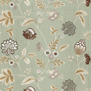 Schumacher Fabric Palampore Embroidery Mineral 64840