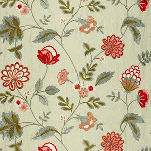 Schumacher Fabric Palampore Embroidery Celadon 64843